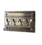 Two-plug mold  for vertical injection molding